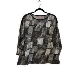 Chico's Easywear size 3 black/white patterned box top XL